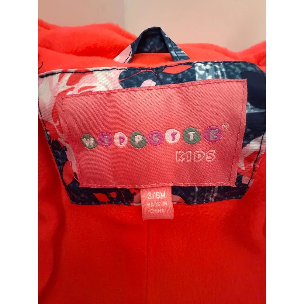 Wippette Kids Snowsuit‎ Baby Girl 3/6M Blue Pink Excellent Floral Bunting Puffer